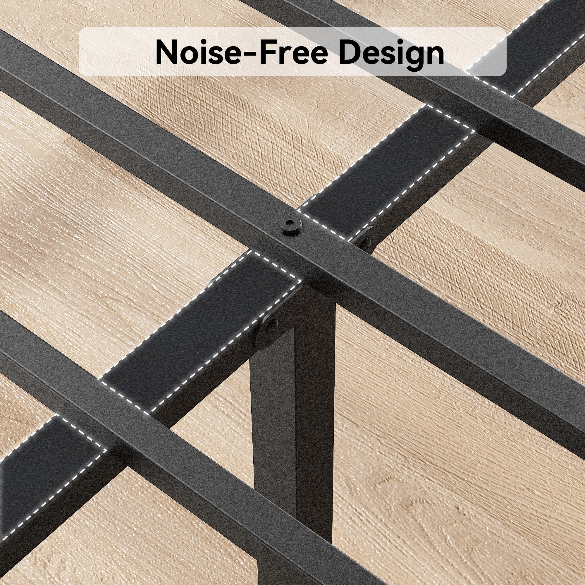 Full Bed Frame with Headboard and Footboard - Heavy Duty Metal Platform