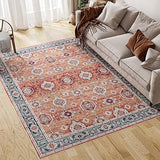 8x10 Area Rugs - Stain Resistant Washable Rug Distressed Boho Rugs