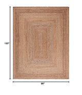 Cape Cod Collection Area Rug - 8' x 10', Natural, Handmade Flat Weave Jute, Ideal for High