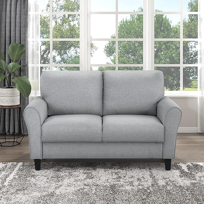 Eloise Living Room Loveseat, Dark Gray