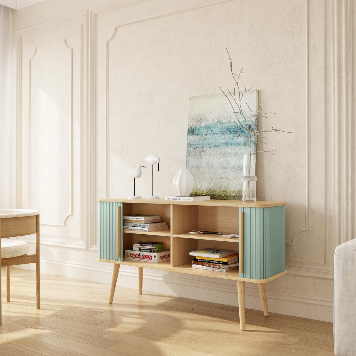 Accent Cabinet with Doors and Shelves - Decorative Storage Cabinet