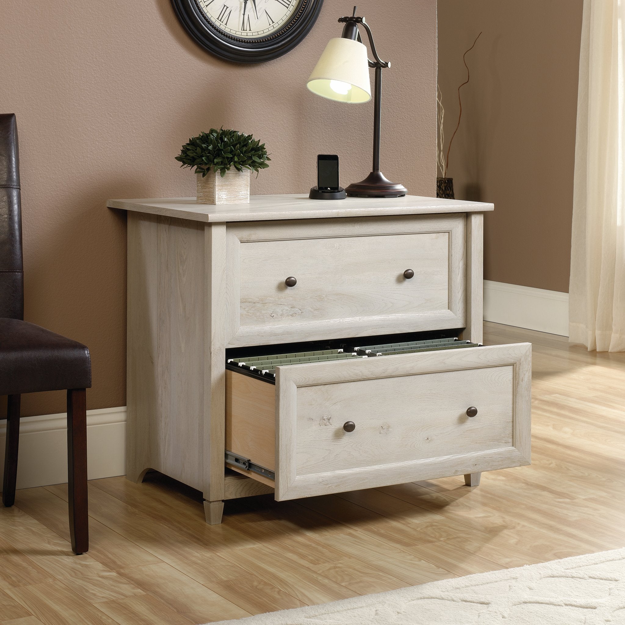 Edge Water 2 Drawer Lateral Filing Cabinet, Office File Cabinet, in Chalked Chestnut