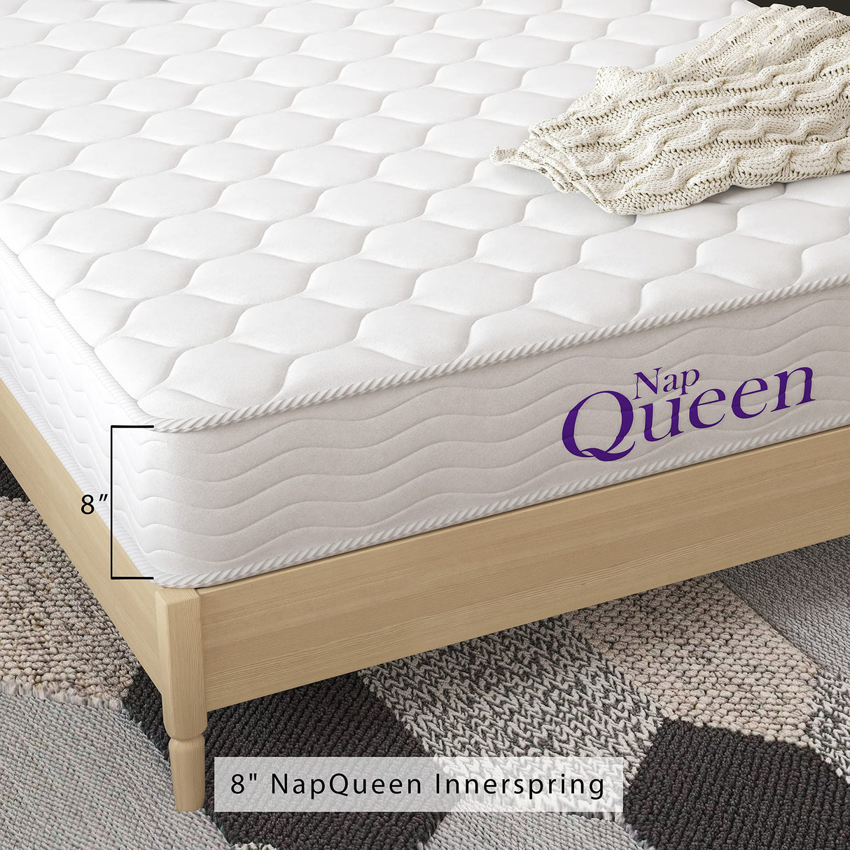 8 Inch Innerspring Twin Size Medium Firm Memory Foam Mattress, Bed in a Box