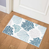 Coastal Coral Area Rug 5x7 - Non-Slip Machine Washable Nautical Beach Carpet
