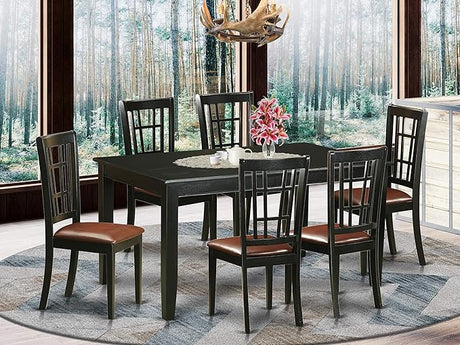 DUNI5-BLK-LC Dudley 5 Piece Dinette Set for 4 Includes a Rectangle Room