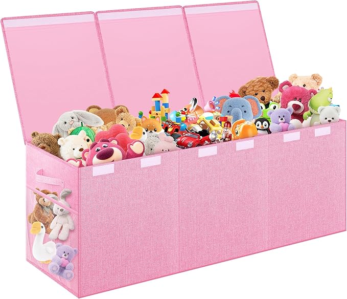 Toy Box, Collapsible Sturdy Kids Toy Chest for Boys, Girls, 41"x14"x16" Storage Organizer