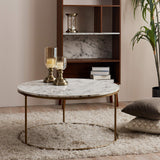 Versanora Marmo Round Circle Shape Coffee Side End Table with Faux Marble Top