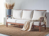 Couture Home Collection Payden Natural Wood/Beige Cushion 3-Seat Outdoor Patio