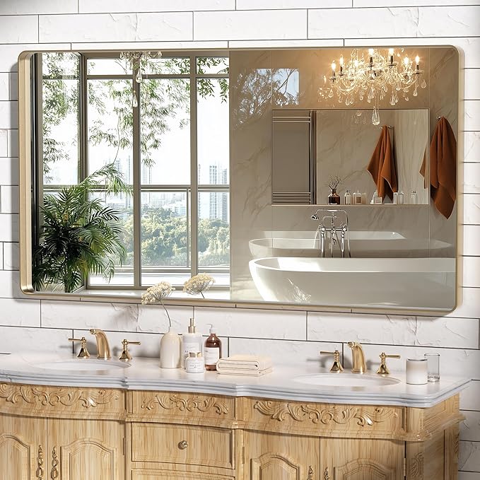Black Bathroom Mirrors  Metal Frame Rectangle Mirror