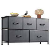 Dresser for Bedroom with 5 Drawers, Wide Chest of Drawers, Fabric Dresser, Storage