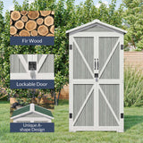 Outdoor Storage Shed with 4 Removeable Shelves