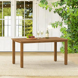 6-Person HDPS Outdoor Dining Table, Weather-Resistant Rectangle Patio Dining Table