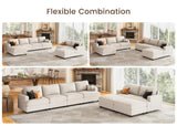 Modular Sectional Couch with Storage Ottoman, Corduroy Sectional Sleeper Sofa