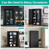 Metal Wardrobe Cabinet with Lock,72" Armoire Closet with Hanging Rod,Lockable Storage Locker,Black Storage Cabinet with Locking Doors,Garage Closet,Steel Wardrobe for Home,Bedroom,Office,Employee,Shop