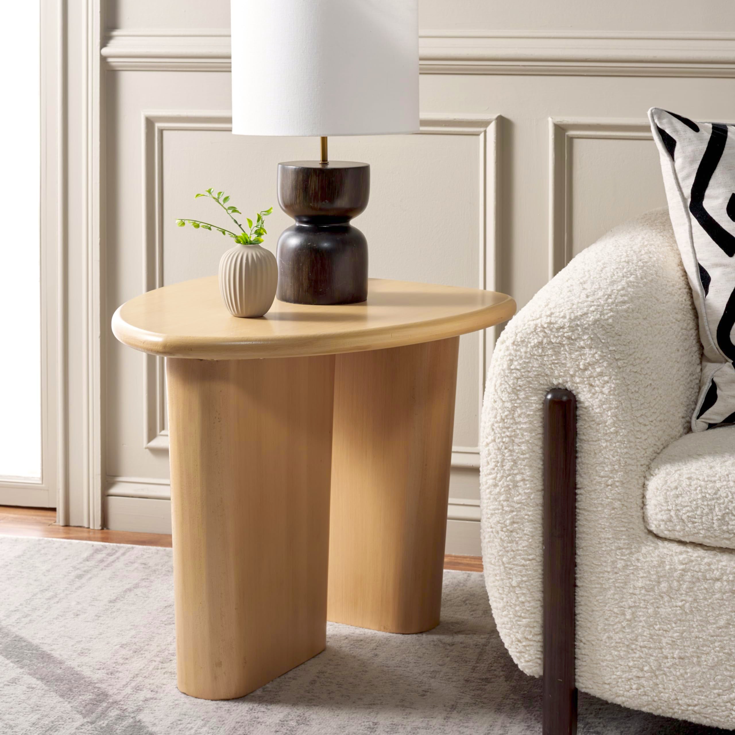 Home Collection Alala Natural Brown End Table for Living Room Bedroom