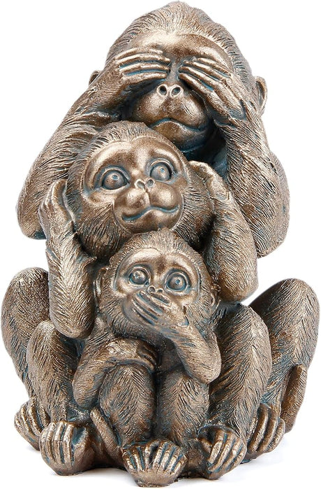 3 Wise Monkeys Statue for Home Decor Accents,Hear no Evil See no Evil Speak no Evil Figurine