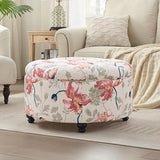 30-Inch Round Storage Ottoman, Modern Button Tufted Coffee Table