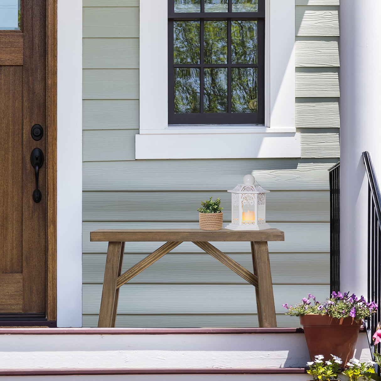 Sawmill Wood Bench,30" Farmhouse Entryway Bench for Living Dining Room