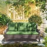 73'' Outdoor Patio Couch Wicker Sofa - 3 Seater Rattan Sofa