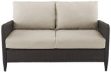 Kiawah Wicker Outdoor Loveseat, 2-Person Patio Couch for Porch, Deck