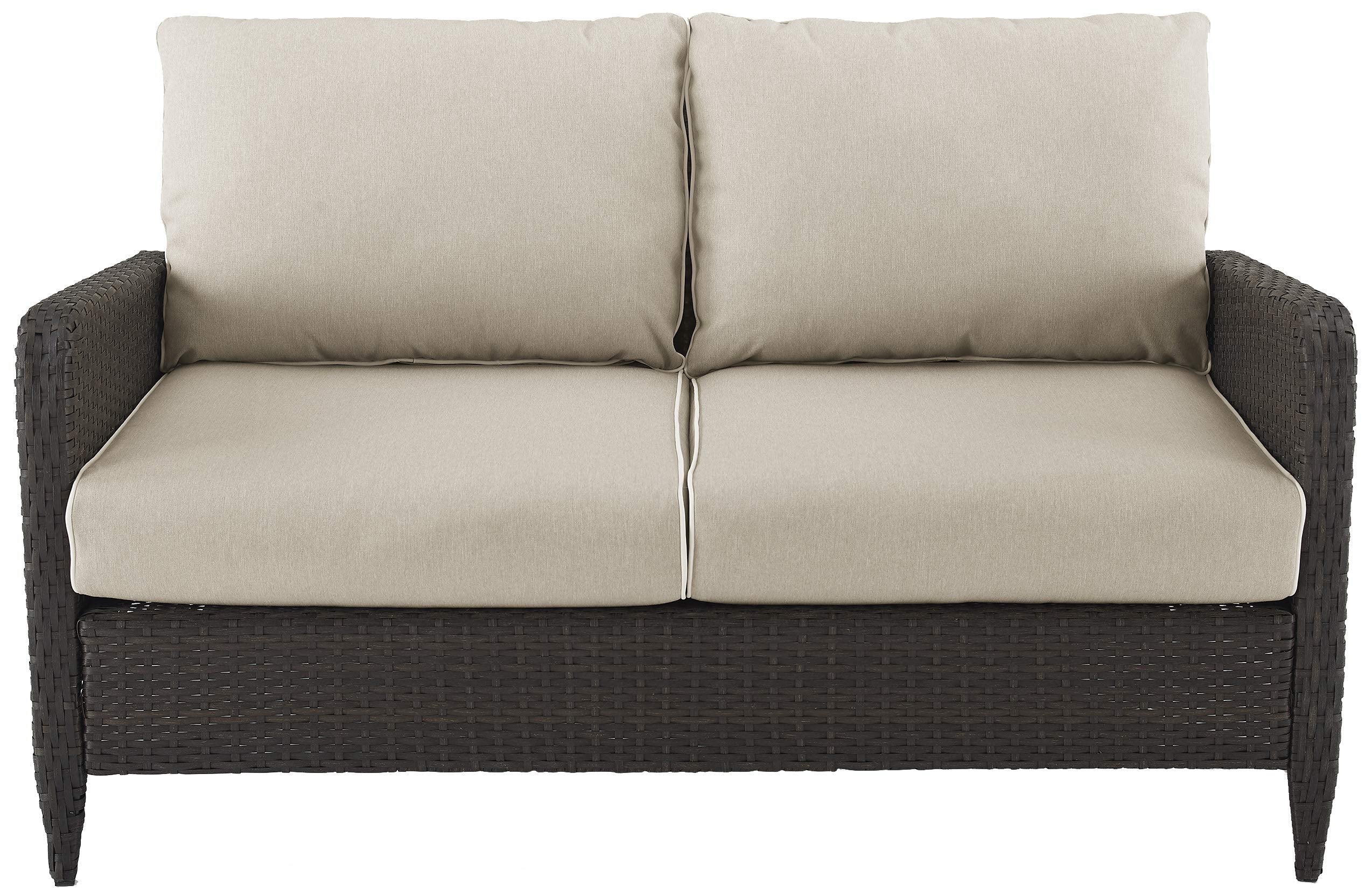 Kiawah Wicker Outdoor Loveseat - 2-Person Patio Couch for Porch, Deck & Backyard