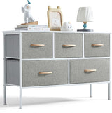 Dresser for Bedroom with 5 Drawers, Fabric Long Dresser, Wide Chest of Drawers,