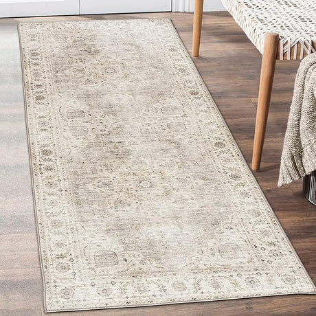 Machine Washable Area Rug Runner - Living Room Bedroom Bathroom Kitchen Entryway Office