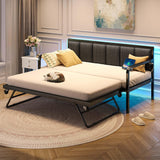 Daybed with USB Charging Station and LED, Height Adjustable Twin Daybed with Trundle