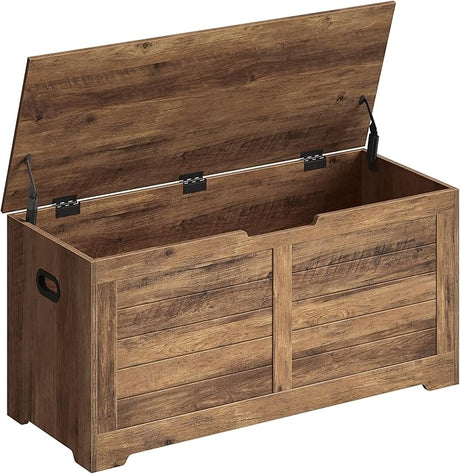 Storage Chest, Storage Trunk with 2 Safety Hinges, Storage Bench, Shoe Bench, Farmhouse Style, 15.7 x 39.4 x 18.1 Inches,