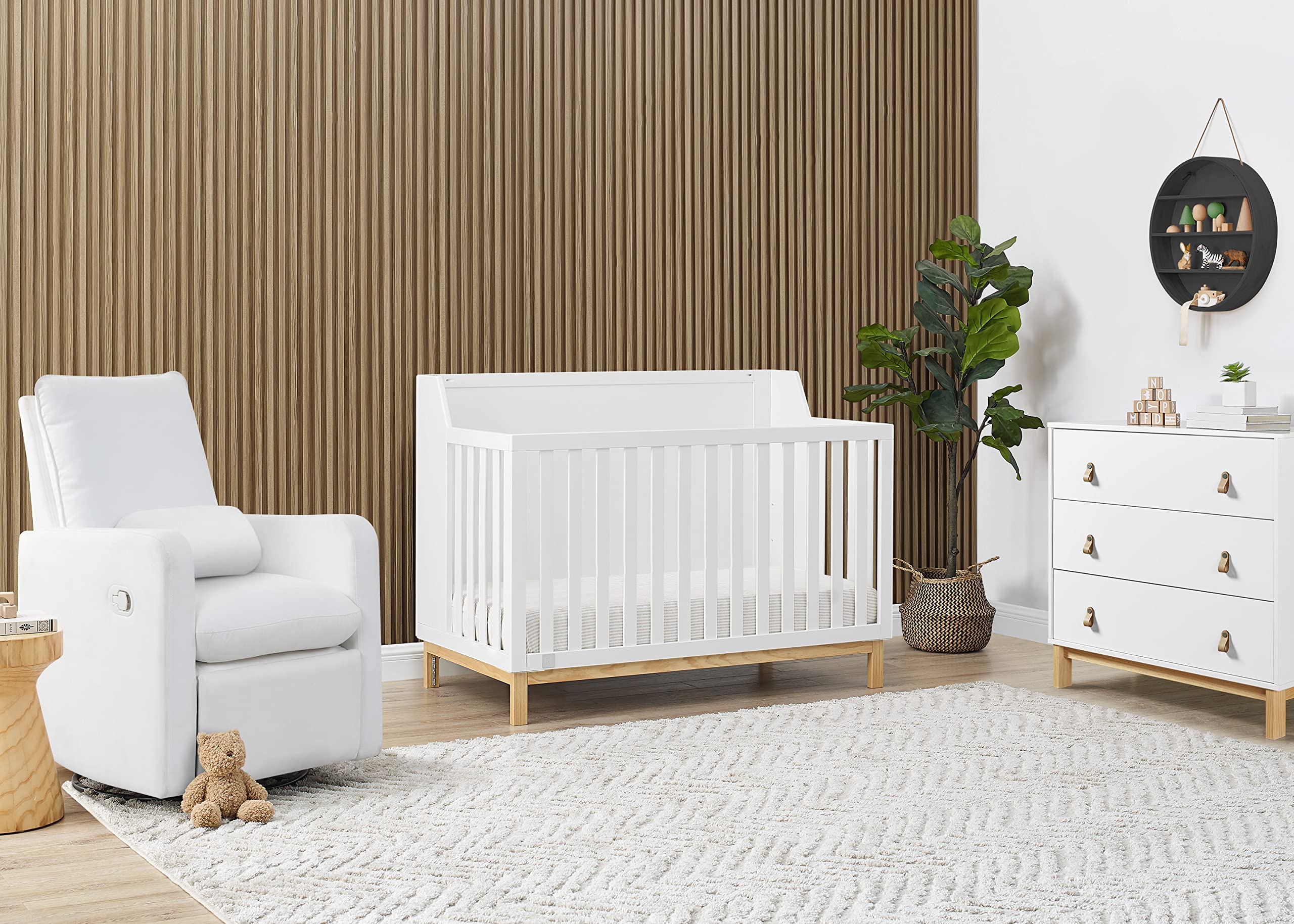 Delta Children Oxford 6-in-1 Convertible Crib TrueSleep 2-Stage Deluxe Crib and Toddler Mattress (Bundle)
