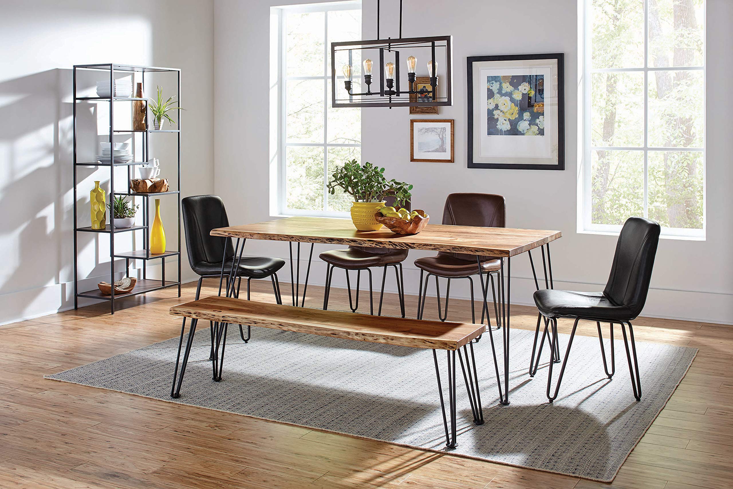 Sherman Modern Solid Wood Live Edge Dining Bench