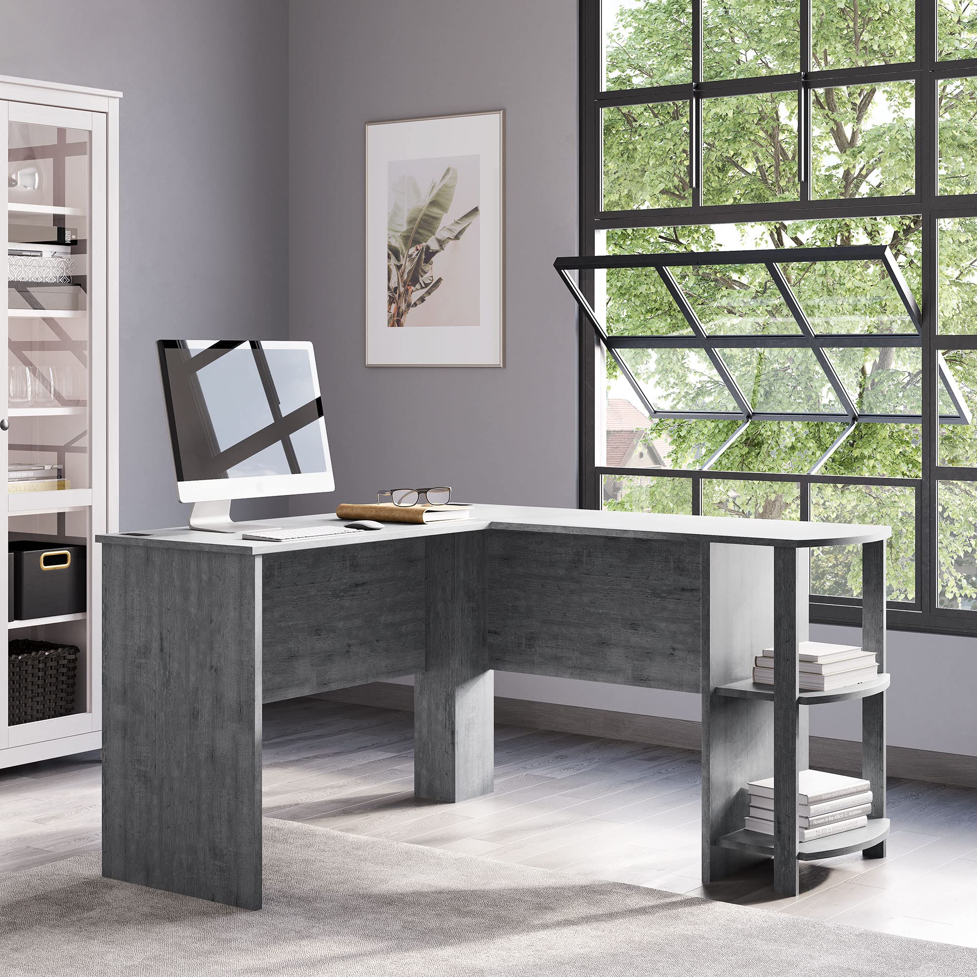 Modern Corner L-Shaped Home Office Computer Laptop Desk or Writing Study