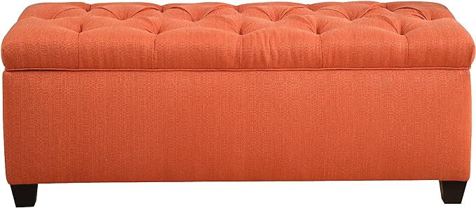 Candice Pumpkin Upholstered Storage Bench,