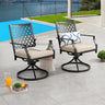 Patio Swivel Rocker Furniture Metal Outdoor Dining Chairs with Cushion Set