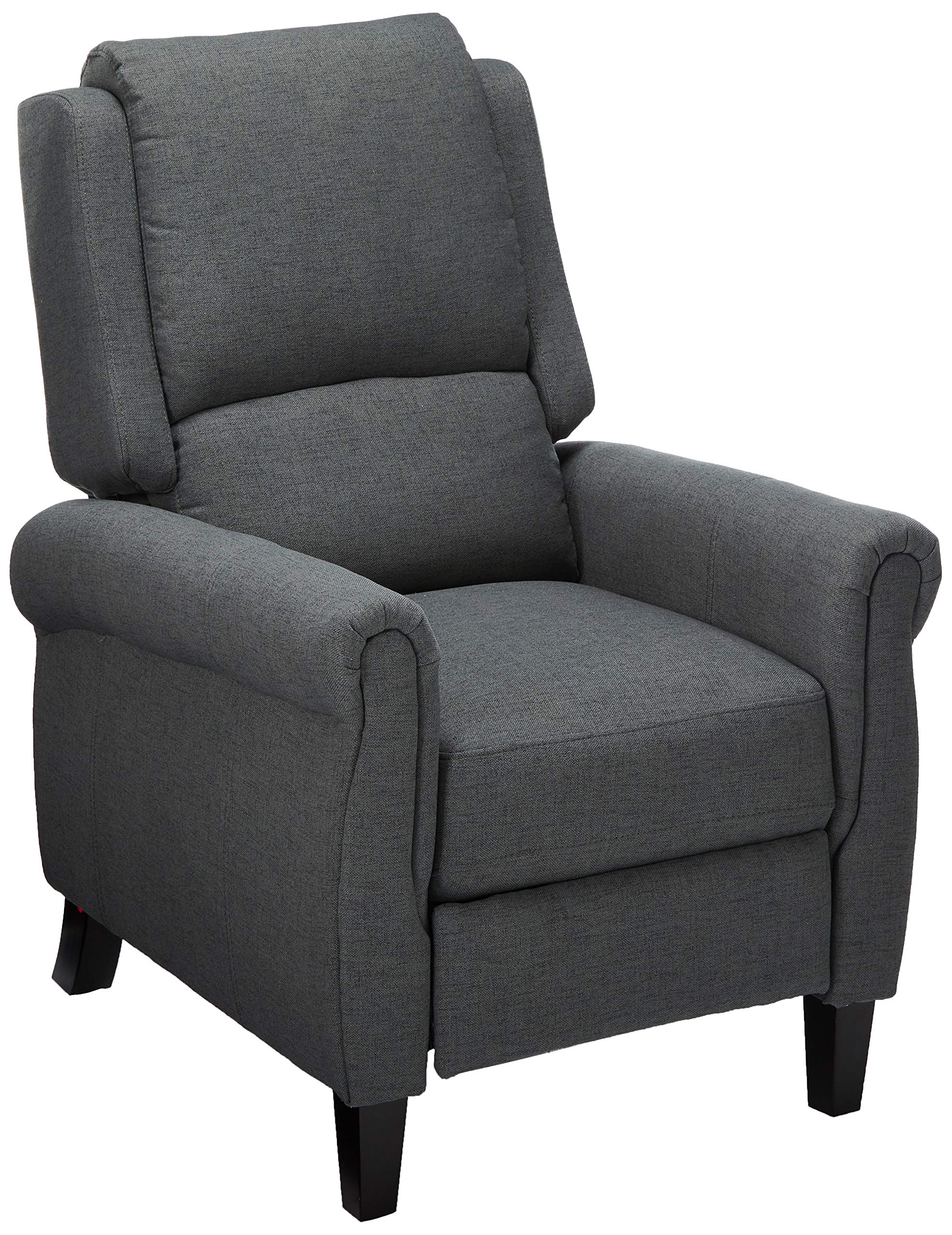 ModHaven Charcoal Fabric Recliner Chair – Handcrafted with Birch Legs