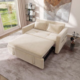 55" Convertible Sofa Bed, Velvet Sleeper Sofa with Pull-Out Bed, 3-in-1 Futon Couch