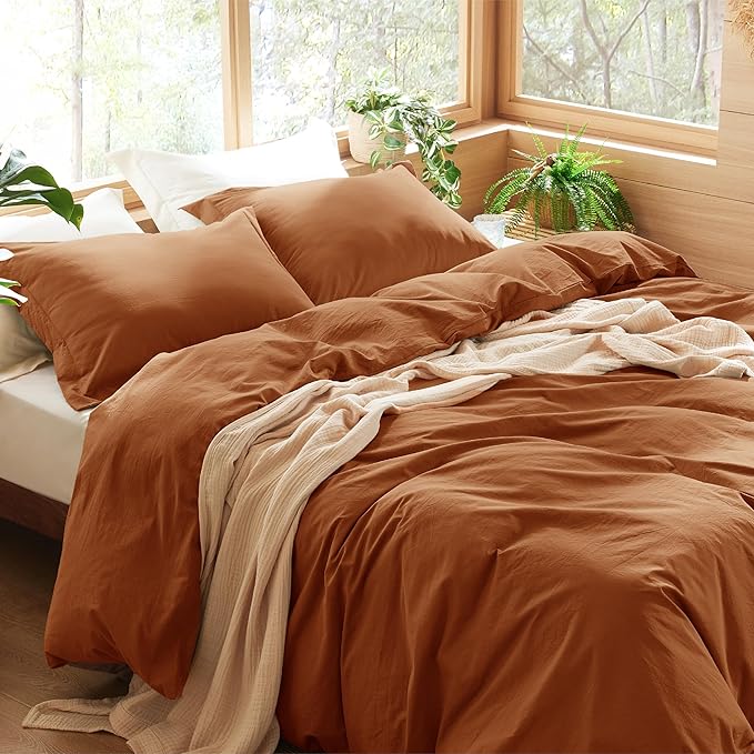 100% Stone Washed Cotton Duvet Cover King - Charcoal Minimalist Cotton Duvet Cover