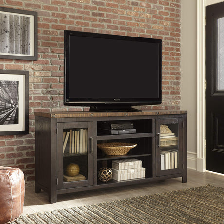 Bolton, 65" TV Stand, Black Stain and Natural