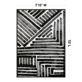 Contemporary Stripe Area Rug 7'10" x 10' Black