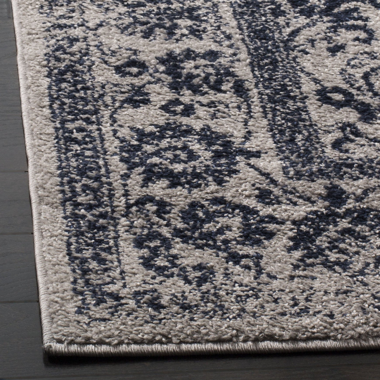 SAFAVIEH Adirondack Collection Area Rug - 8' x 10', Grey & Navy, Oriental Distressed Design, Non-Shedding & Easy Care, Ideal for High Traffic Areas in Living Room, Bedroom (ADR109P)