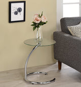 Chrome with Glass Modern Accent Side End Table