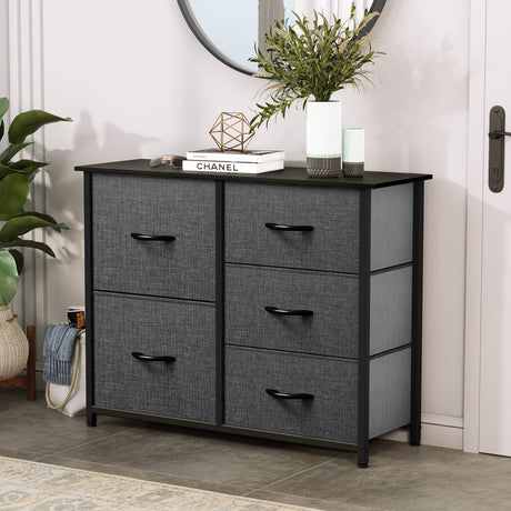 Storage Tower with 5 Drawers - Fabric Dresser