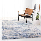 Berber Shag Area Rug 6' x 9' - Grey Blue & Cream Modern Abstract Design
