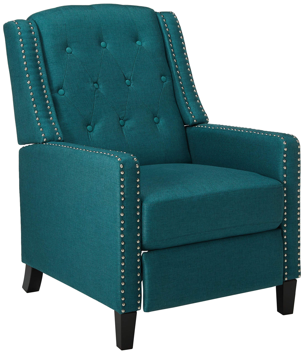 GDFStudio Izaak Tufted Back Fabric Recliner Chair (Dark Teal) 34D x 27.5W x 40.25H in