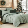 Sage Green Comforter Set, Textured Design Twin Comforter Set, All Season