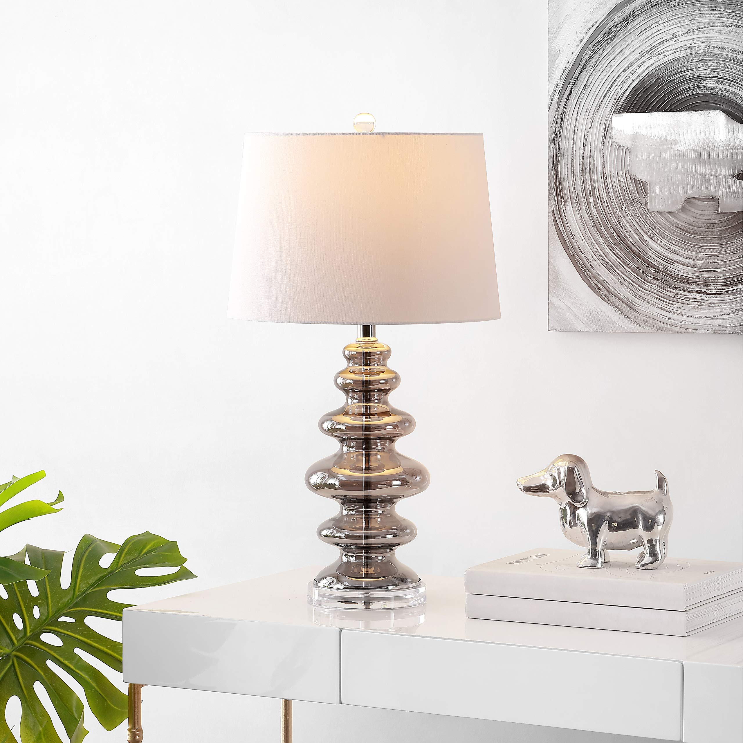 Lighting Collection Orien Grey 27-inch Bedroom Living Room Home Office Desk Nightstand