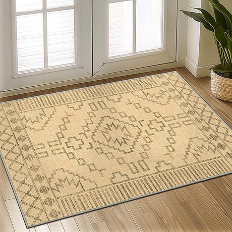 Area Rugs 6x9 Machine Washable Rug for Living Room, Non Slip Vintage Indoor Rug, Low