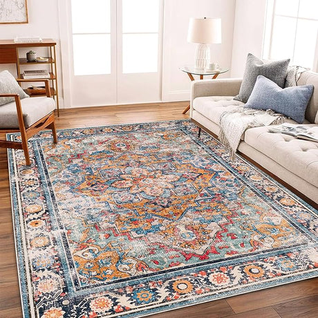 5'x7' Washable Area Rug Vintage Rug Traditional Floor Cover Foldable Thin Rug Kitchen