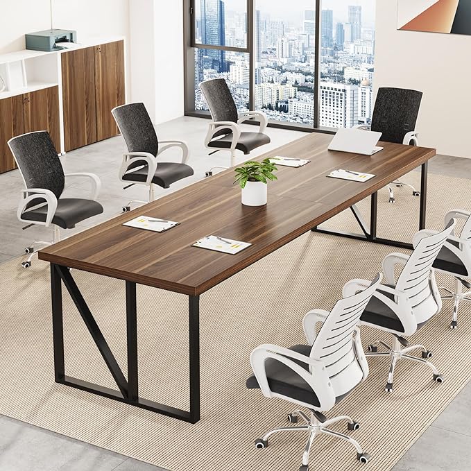 6.5FT Conference Room Table: Large Rectangular Meeting Seminar Table for 6-8 People