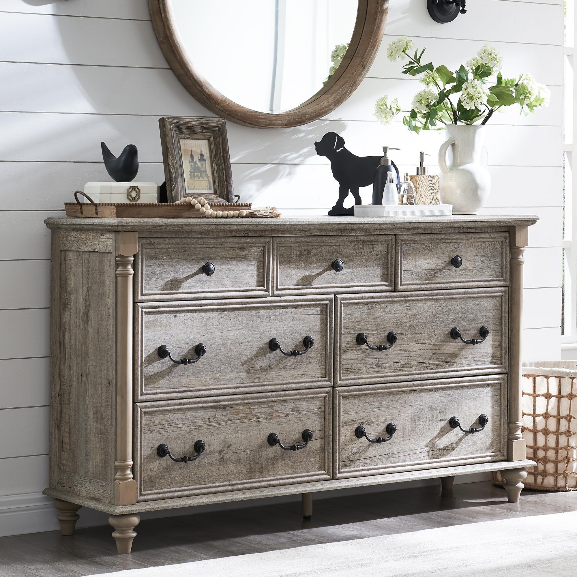Farmhouse 7 Drawers Dresser Chests